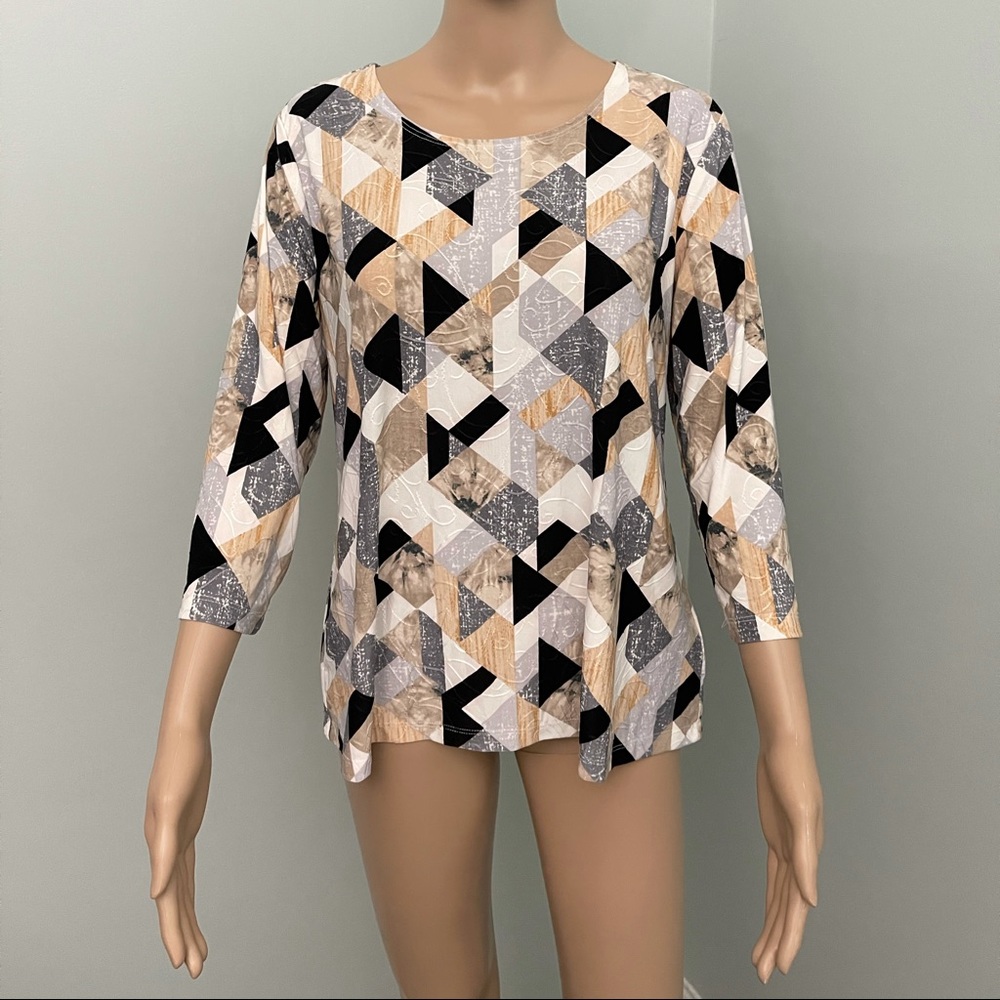 JM Collection Jacquards Texture  Blouse- P/L